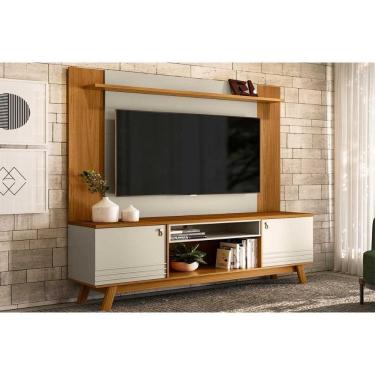 Imagem de Home P/ Tv Até 55 Pol Colorado/tulum C/ 2 Portas 3 Prateleiras 180x188cm Nature/off White - Linea Brasil