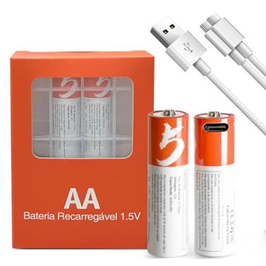 Imagem de Pilha AA Pilha Recarregavel Pilhas AA para Casa,Pilha Palito AA com 2 Unidades,1.5v