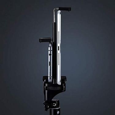 Imagem de Generic Suporte de tripé Suporte de Braçadeira para Celular Tablet Câmera Clipe Ajustável de Dupla Utilização Trava Segura para tripé monopé Selfie Stick Plástico Preto 1 Peça para Entusiastas da
