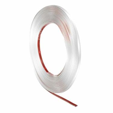 Imagem de HARFINGTON Moldura de acabamento de parede de 10 m x 0,8 cm, tira de destaque autoadesiva de PVC flexível para parede, teto, piso, armário, azulejo, borda, bordas, espelho, branco fosco