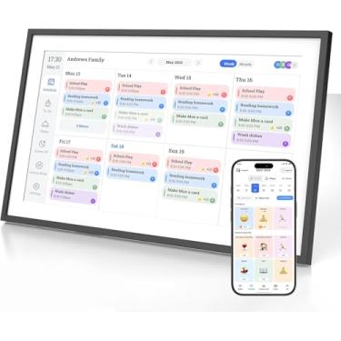 Imagem de Xiuganpo Calendário digital, tela sensível ao toque de 10,1 polegadas, agenda familiar de calendário eletrônico, gerenciamento sem costura, planejador semanal e mensal de 1280 x 800p