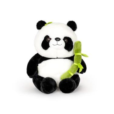 Imagem de Pelúcia de pelúcia Wanwu World Panda Soft Bear 23 cm com bambu