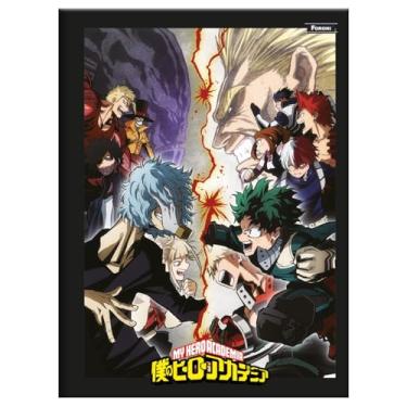 Imagem de Caderno My Hero Academie FORONI Universitário BROCHURA - 80 Folhas (Fundo Preto)