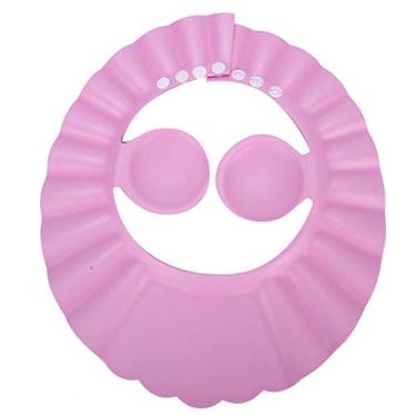 Imagem de CUOFYUNL Shampoo para banho de bebê Chapéu de banho de silicone para cabelo protetor solar chapéu de proteção de ouvido para crianças (Rosa)