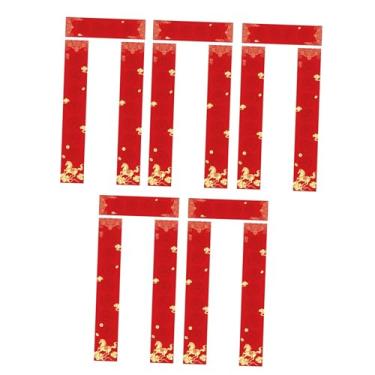 Imagem de Nishiyuenyi Conjunto de 5 Pares de Papel Decorativo em Branco, Na Cor Vermelha Chunlian Xuan, para Lojas, Restaurantes, Escritórios E Decoração de Residências, Style C, Tamanho real