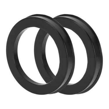 Imagem de TUCKBOLD Anéis centralizados no cubo da roda do carro rodas duráveis eixo central amortecedor Hubrings preto 2 peças OD 82,1 mm para ID 60,1 mm plástico