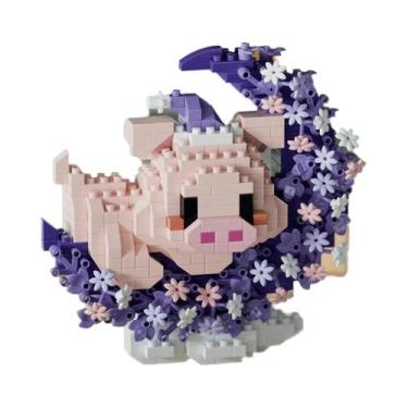 Imagem de Blocos De Montar Mini Panda E Raposa, Modelo De Montagem Flor E Lua, B