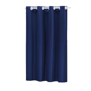 Imagem de Cortina Box Banheiro Impermeável Anti-Mofo 140x200 com Ilhós – Cortina de Banheiro para Box Varão Simples (Marinho)