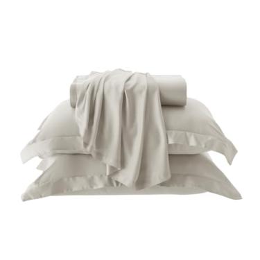 Imagem de Jogo De Cama, Fibra De Bambu, 300 Fios, Toque Macio, Respir�vel, Antibacteriano, Ecol�gico, Tellaio (Titanium, Queen)