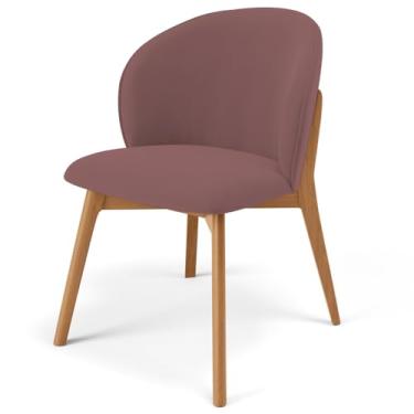 Imagem de Cadeira de Jantar e Estar Living Estofada Mia L02 Suede Rosê - Lyam Decor