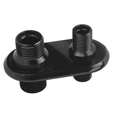 Imagem de Generic Conector Universal de Anteparo de Ar Condicionado de Alto Polimento para Hot Rod Classic GM Adequado para Veículos, Usinado Em Liga de Alumínio, Substituição de Porta de Linha AC para (Preto)