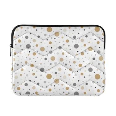 Imagem de Bolsas de trabalho femininas clássicas de bolinhas douradas, pretas e brancas, bolsas de laptop de 13 a 13,3 polegadas para homens, capas médias para laptop