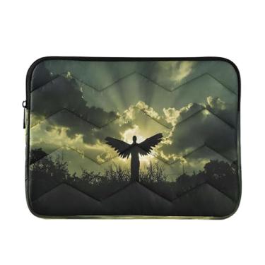 Imagem de Bolsa escura silhueta com asas para laptop, capa protetora à prova de choque, pasta de laptop de 13 a 13,3 polegadas para mulheres