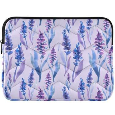 Imagem de Capa para notebook floral roxa lavanda para MacBook Air 13 polegadas capa universal para laptop de 13 a 14 polegadas bolsas, capas e capas