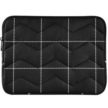 Imagem de Capa para laptop xadrez preta personalizada para MacBook Pro 13 polegadas, bolsas, capas e capas para notebook universal 13-14 polegadas