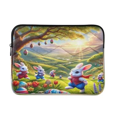 Imagem de Pasta de laptop colorida ovos coelho, bolsas de laptop de 33 a 13,3 polegadas para homens, capas de computador médias para laptops