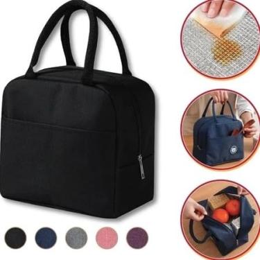 Imagem de Bolsa Térmica Portátil de Mão Lancheira Marmita Viagem Piquenique Prático (cor aleatória)