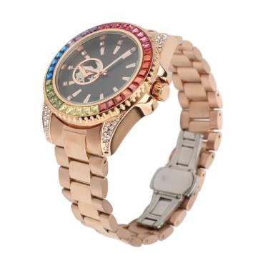 Imagem de Generic Relógio Masculino Colorido, Relógio Mecânico Automático Sem Necessidade de Bateria para Uso Casual Masculino (Rosa Preto (pulseira de aço rosa))