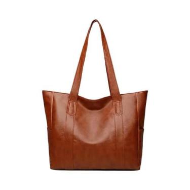 Imagem de Bolsa Tote Vintage de Grande Capacidade - Retrô, Vegana e para Ombro, 