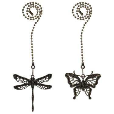 Imagem de Pacote com 2 extensores de corrente para ventilador de teto, iluminação bronze, ventiladores de teto, ornamentos decorativos, borboleta em forma de libélula, conjunto de extensores de correntes com