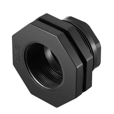 Imagem de Maasechs 1 peça de conector de tanque de água de encaixe de anteparo de PVC de 7,6 cm NPT para barris de chuva, aquários, banheiras, piscinas, preto