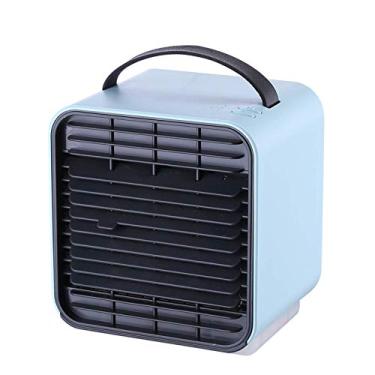 Imagem de Refrigerador de ar portátil com carregamento usb portátil íon negativo mais ventilador de resfriamento de água pequeno estudante desktop ventilador de ar condicionado, azul (Color : Blue)