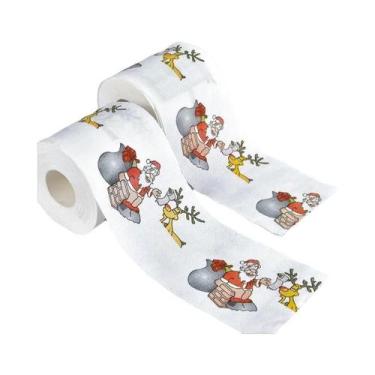 Imagem de Rolo De Papel Higiênico Festivo De Natal Com Papai Noel E Rena, Impres