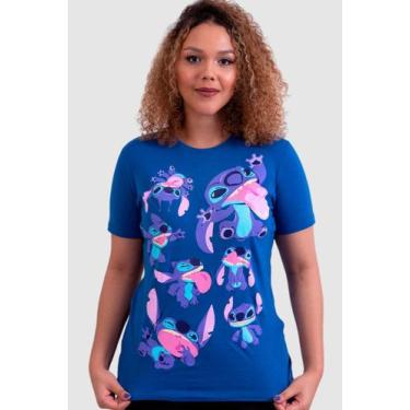 Imagem de Camiseta Stitch Disney Hawai - PITICAS, 14, Azul, Feminino