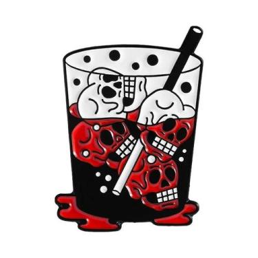 Imagem de Broches De Esmalte Com Tema De Caveira Gótica, Tipo Pirulito, Com Tema