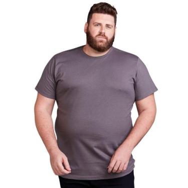 Imagem de Camiseta Masculina Plus Size Básica Algodão - Daze Modas, Chumbo, G3