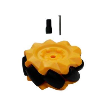 Imagem de 2x Roda Mecanum Omnidirecional Robô / Motor 58mm - Amarelo - ROXO