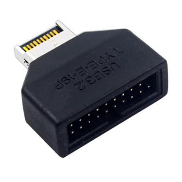 Imagem de WLGQ Placa mãe USB 3.0 tipo E para adaptador de 19 pinos, preto, conector de computador, conversor de cabo de transferência de dados