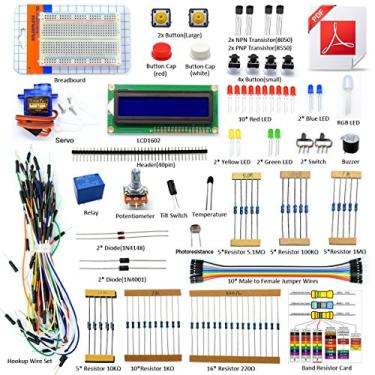 Imagem de Adeept Project 1602 LCD Starter Kit compatível com Arduino UNO R3 Mega2560 Nano Servo Relay LCD1602 Kit iniciante/iniciante para Arduino com PDF Guia/Manual do Usuário