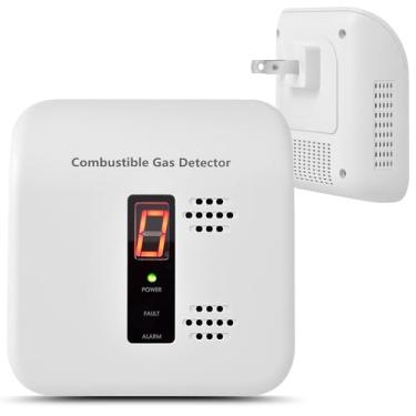 Imagem de Alarme de propano e gás natural – detector plug-in com alerta sonoro e visual para casa e trailer, branco