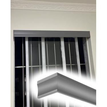 Imagem de Cortina de trilho de teto para montagem em teto, caixa de cortina de janela de trilho duplo resistente para sala de estar/quarto/cozinha, valance de trilho divisor de sala (380 cm/149,6 pol/3,8 m)