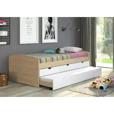 Imagem de Bicama Aspen com 3 Gavetas Inter Link - Natural/Branco, Natural/Branco