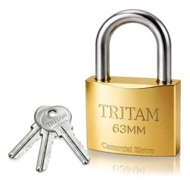 Imagem de Cadeado Graande Tritan 63mm Resistente Prevenção Antifurto P/ Garagem 