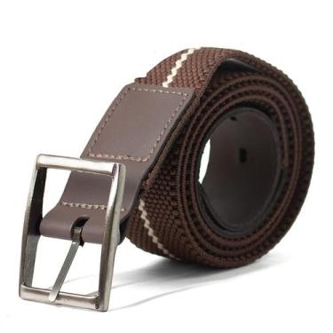 Imagem de Cinto Masculino Fasolo Casual Elástico Couro Confortável Fivela Metáli