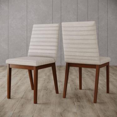Imagem de Conjunto 2 Cadeiras Elena Para Mesa De Jantar Nature Com Linho