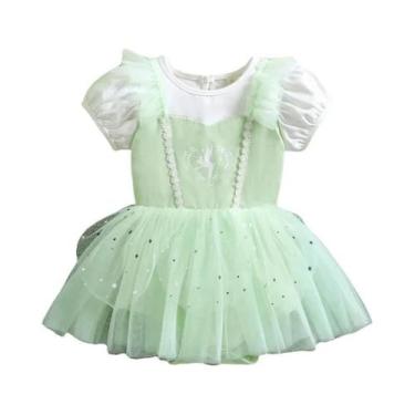 Imagem de Macacão Infantil De Princesa Para Meninas Com Faixas Para a Cabeça, Ro