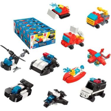 Imagem de Brinquedo para Montar SET Bombeiro e Polícia 3 em 1 Sortido (display c