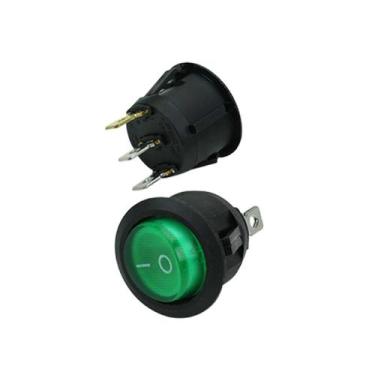 Imagem de 10x Chave Gangorra Redonda Kcd1-106n Acende com Neon Verde - CHIPSCE