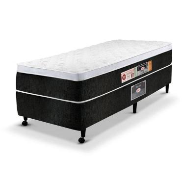 Imagem de Cama Box Solteiro Castor Black e White Air One Face D45 88x188x50 + Box Castor