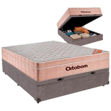 Imagem de Cama Box Baú Viúvo e Colchão Airtech Spring Pocket Molas Ensacadas Ort