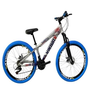 Imagem de Viking Prata Azul Tuff25/30 Do Grau Cambio Shimano Rodas Vmaxx Pneu Colorido Azul