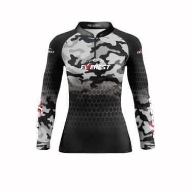 Imagem de Camisa Feminina Pesca Proteção Uv50 Pescaria Esportiva Preta - Everest