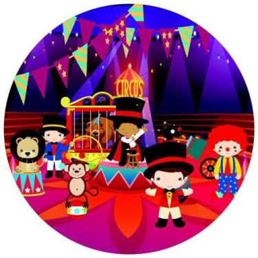 Imagem de Painel Festa Redondo 3d Circo Palhaços 1,50M - Fantasia Bras
