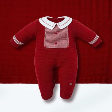 Imagem de Saída Maternidade Menino Listras Macacão+Manta Vermelho- Hug