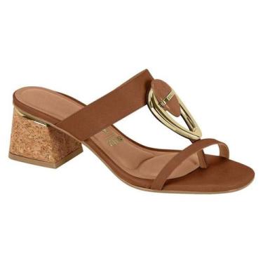 Imagem de Sandália Vizzano Tamanco Salto Bloco - Feminina - Marrom -, Marrom, 36