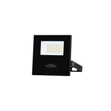 Imagem de Refletor Blumenau Led Play 20w Preto Bivolt 3000k Luz Amarela - BLUMEN